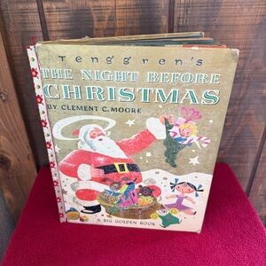 Vintage 1951 Tenggren The Night Before Christmas Big Golden Book Hardcover